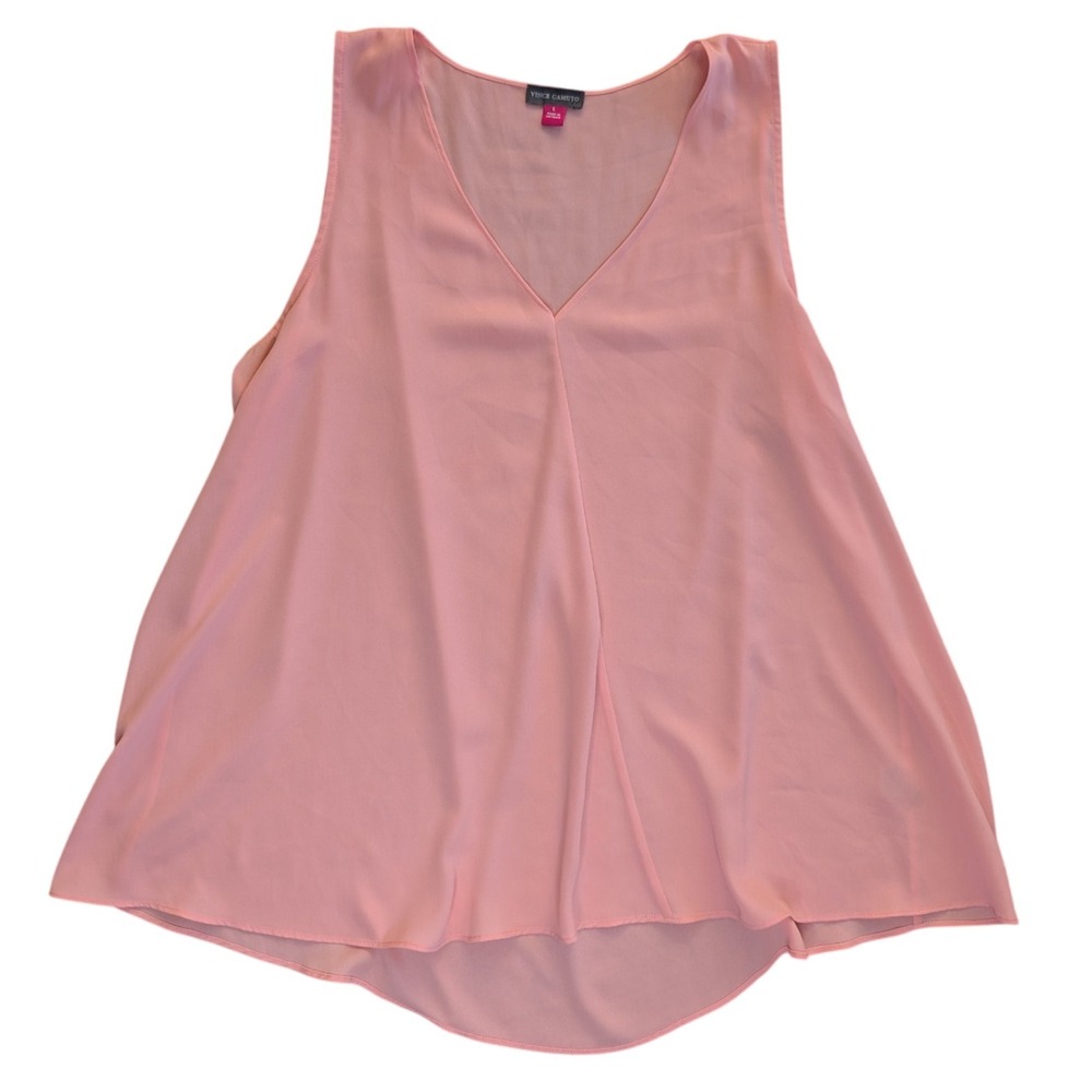 Vince Camuto Women's Large‎ Pink Chiffon Flowy Tank Top Blouse Shirt lightweight